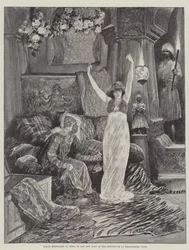 Sarah Bernhardt als Izeyl, im neuen Stück im Théâtre de la Renaissance, Paris